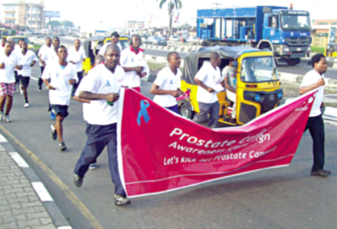 Participants, during prostrate cancer roadside exercise organized last week in Lagos by United Bank for Africa (UBA) Foundation PHOTO: PAUL ADUNWOKE
