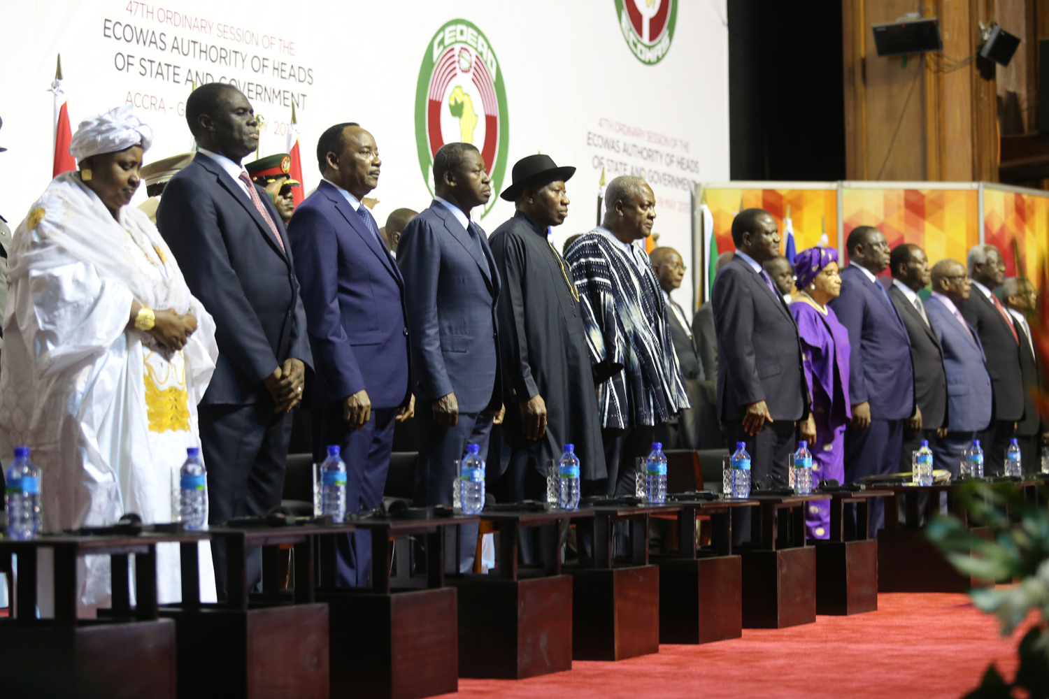 GROUP PICTURE OF THE ECOWAS HEADS OF STATE AT THE 47TH, ORDINARY SESSION OF THE ECOWAS AUTHORITY OF HEADS OF STATE AND GOVERNMENT IN ACCRA GHANA 