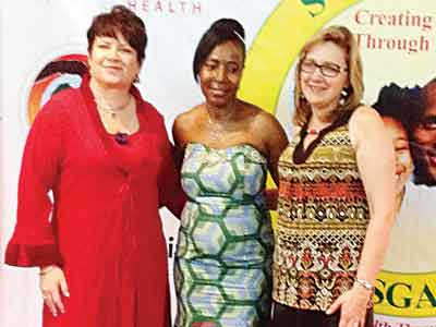 Chief Executive Officer, Swissgarde, Cornelle Van Graan (left), Managing Executive, Nigeria, Lovelyn Nwarueze, and the Sales and Marketing Director for Africa, Debbie Botha, at the award/dinner night